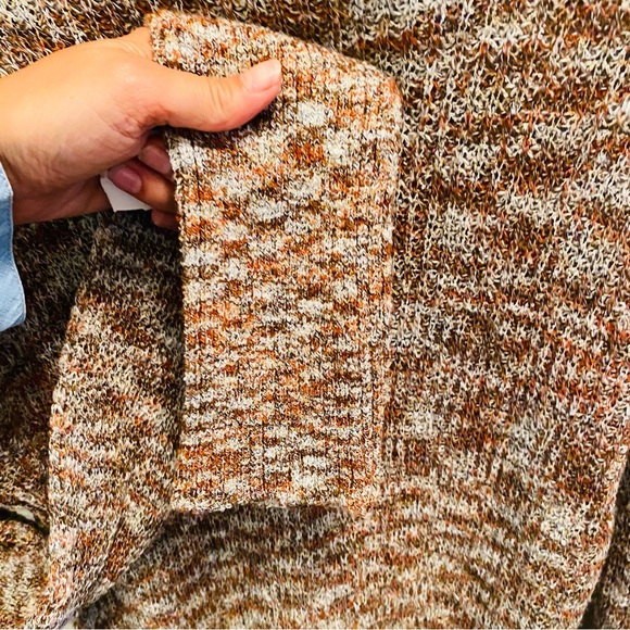 Free People Blair Space Dye Mock Neck Sweater in Black Coffee Combo - Picture 7 of 9